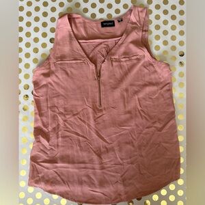 Tempted Pink Sleeveless Polo Tank Top